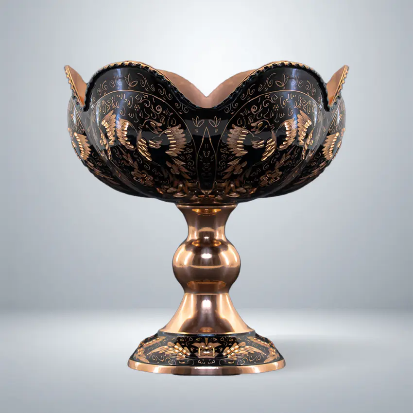 Gaz-Serving-Dish,-Diamond-Cut-on-Copper