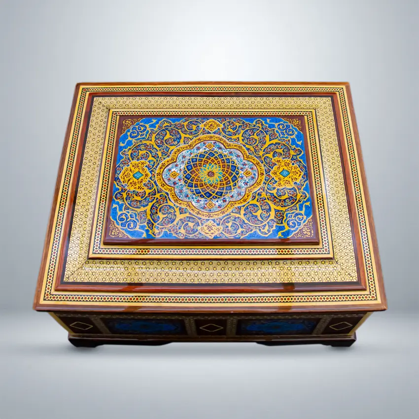 Quran-Box,-Khatamkari-on-Wood,-Large-Size