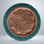 Turquoise-Inlaid-Tray-on-Copper,-Round-and-Rectangular-Models