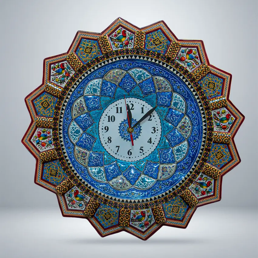 Wall-Clock,-Minakari-on-Copper-and-Wood